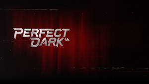 Perfect Dark 遊戲標題以銀色文字顯示在紅色數位背景上，帶有故障效果。 — 遊戲玩家標誌 壁紙