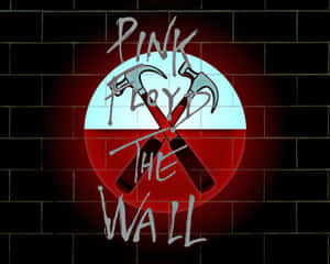 Pink Floyd《The Wall》專輯標誌在磚牆上發光。 — 平克·弗洛伊德 壁紙