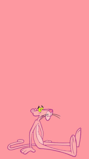 Pink Panther 卡通角色在粉紅色背景上放鬆地坐著。 — 黑豹 壁紙