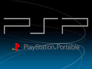 PlayStation Portable 標誌，藍色漸變背景上帶有發光線條 — 藍色美學電腦 壁紙