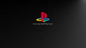 深色漸變背景上帶有標語的 PlayStation 標誌。 — PlayStation 壁紙