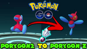 多邊獸2型在Pokémon GO中用水晶和紅色箭頭進化成多邊獸Z。 — 寶可夢 高畫質 壁紙