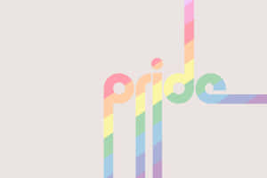 灰色背景上以彩虹條紋呈現的「pride」字樣。 — 彩虹美學 壁紙