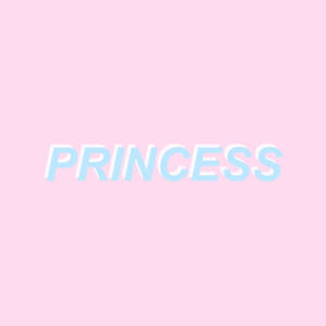 「princess」一詞以淺藍色3D文字顯示在粉紅色背景上。 — 可愛粉色女孩 壁紙