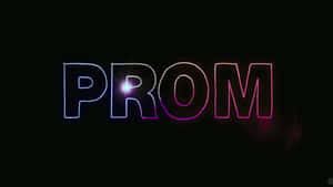 霓虹招牌，以漸變色拼出PROM，並在R上帶有星爆效果。 — 霓虹 壁紙