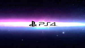 PS4 標誌居中於充滿活力的宇宙場景中，帶有紫色、藍色和白色的星雲。 — 霓虹 壁紙