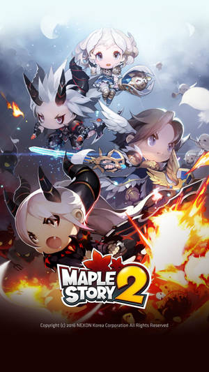 動漫遊戲角色在火焰戰鬥場景中，使用劍和魔法效果。 — 溫暖 壁紙