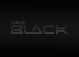 碳纖維紋理背景上的 Reebok BLACK 標誌 — 純黑 壁紙