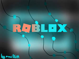 Roblox 標誌帶有發光的青綠色和橙色文字，周圍環繞著電路線條。 — 酷炫 Roblox 壁紙