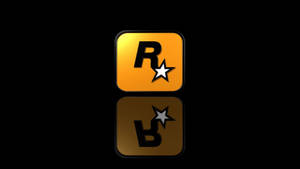 Rockstar Games 標誌在深色背景上的倒影 — 遊戲玩家標誌 壁紙