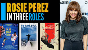 Rosie Perez 在記者會上，身後有電影海報。 — 好萊塢 壁紙