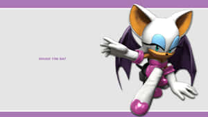 Rouge the Bat 穿著粉紅色服裝自信地擺姿勢。 — 蝙蝠車 壁紙