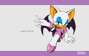 Rouge the Bat 身穿粉紅色服裝動態擺姿勢。 — 蝙蝠車 壁紙