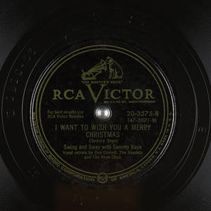 Sammy Kaye 的聖誕歌曲的復古 RCA Victor 唱片標籤。 — 音樂 壁紙