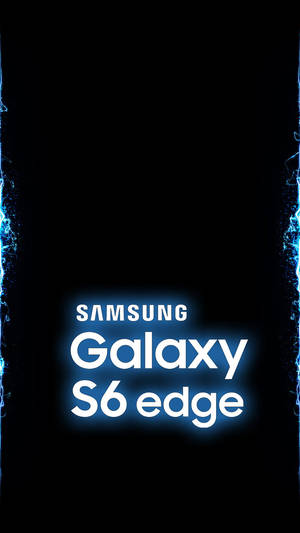 Samsung Galaxy S6 edge 標誌在黑色背景上帶有電光藍色閃電效果 — 三星Galaxy 壁紙