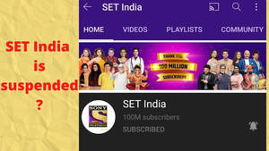 YouTube 頻道 SET India 以紫色橫幅和演員照片慶祝 1 億訂閱者。 — 簡約 壁紙