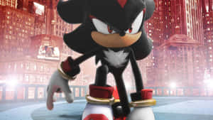 夕陽下城市天台上的Shadow the Hedgehog — 索尼克 壁紙