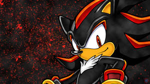 Shadow the Hedgehog 在充滿紅色火花的黑暗場景中 — 美式卡通 壁紙