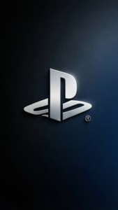 深藍色漸變背景上的閃亮 PlayStation 標誌