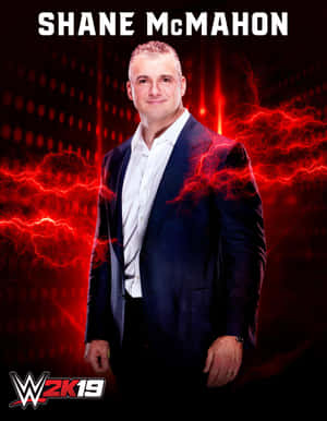 Shane McMahon 身穿西裝，搭配紅色閃電效果，用於WWE 2K19遊戲。 — 運動 壁紙