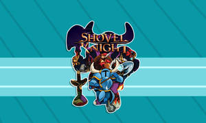 Shovel Knight 遊戲標誌，特色是騎士手持鏟子和劍。 — 死亡騎士 壁紙