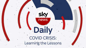 Sky News Daily 關於COVID危機教訓的頭條新聞，帶有抽象紅藍設計。 — 桌面 壁紙