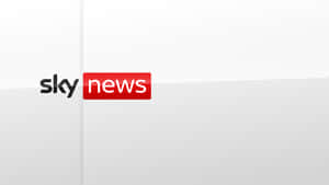 Sky News 標誌在白色背景上，帶有紅色長方形和黑色文字。 — 標誌 壁紙