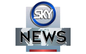 Sky News 廣播標誌，帶有地球背景和藍色圓形徽章。 — Off white 標誌 壁紙