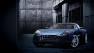 一輛藍色Aston Martin One-77跑車停放在現代工業車庫中。 — 奧斯頓馬丁 壁紙