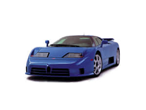 藍色 Bugatti EB110 超級跑車 攝影棚拍攝 純白背景 — 布加迪 GIF 壁紙