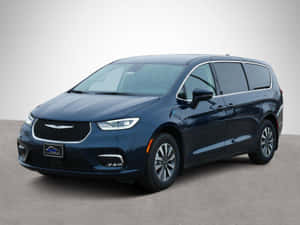 深藍色 Chrysler Pacifica 小型貨車在工作室中，背景乾淨。 — 奧迪 GIF 壁紙