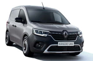 銀色雷諾Kangoo Van在乾淨背景下的工作室拍攝。 — Surface Pro 壁紙
