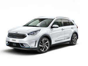 白色Kia Niro Plug-in Hybrid SUV 攝影棚拍攝 — 起亞 壁紙