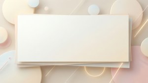空白卡片被粉彩幾何形狀和發光線條包圍。