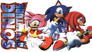 來自 Sonic Adventure 電子遊戲的 Sonic、Amy 和 Knuckles 動態姿勢。 — 音速小子 壁紙