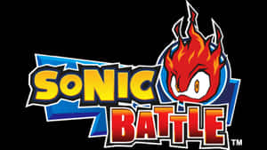 Sonic Battle 電子遊戲標誌，帶有火焰刺蝟頭和風格化文字。 — 索尼克 壁紙