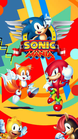 Sonic the Hedgehog 與朋友們色彩繽紛的復古遊戲藝術。 — 音速小子 壁紙