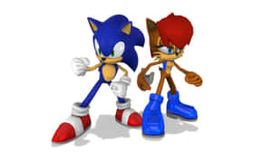 Sonic 與 Tails 以 3D 電子遊戲角色姿勢 — 音速小子 壁紙
