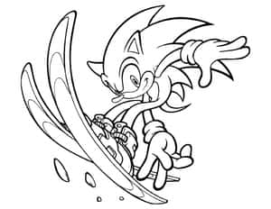 Sonic the Hedgehog 在黑白線條畫中快速奔跑。 — 音速小子 壁紙