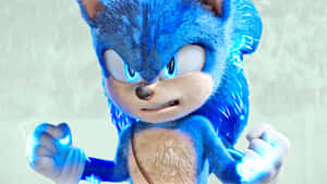 Sonic the Hedgehog 拳頭周圍閃爍著藍色光芒的能量。 — 音速小子 壁紙