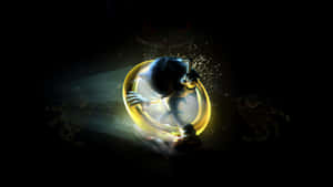 Sonic the Hedgehog 被困在發光的環中，陰影般的手向他伸來。 — 7680x4320 壁紙