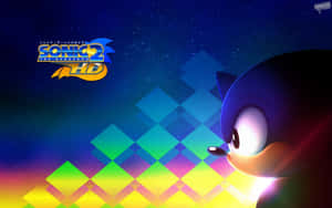 Sonic the Hedgehog 在星空下的彩色幾何景觀中。 — 卡通 壁紙
