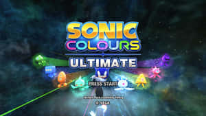 Sonic the Hedgehog 在太空中與色彩繽紛的外星生物和發光軌跡。 — 電玩遊戲 GIF 壁紙
