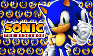 Sonic the Hedgehog 角色藝術，帶有重複姿勢和標誌 — 音速小子 壁紙