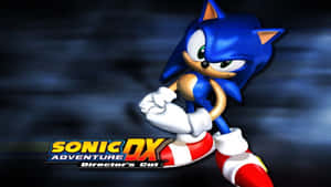 Sonic the Hedgehog 奔跑並帶有遊戲標題文字。 — 音速小子 壁紙