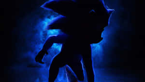 Sonic the Hedgehog 的藍色剪影，周圍有煙霧繚繞。 — Pro Display XDR 壁紙