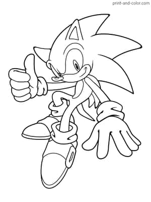 Sonic the Hedgehog 以著色書風格豎起大拇指。 — 超級索尼克 壁紙
