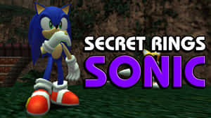 Sonic the Hedgehog 手持一個帶有文字 Secret Rings Sonic 的戒指。 — 音速小子 壁紙