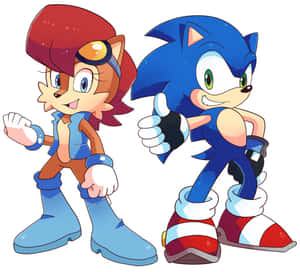 Sonic 和 Tails 豎起大拇指愉快地擺姿勢。 — 音速小子 壁紙