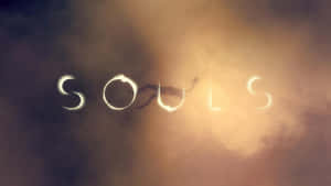 發光的文字 souls 與在煙霧暮色中漂浮的人形剪影。 — 靈魂 壁紙